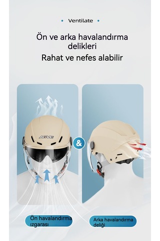 Elektrikli Akü Motosiklet Kask Güneş Koruyucu Yarı Kask Sürüş Kaskı Erkek Bayan Yaz 3c Sertifikası Beyaz