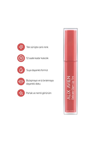 Kalıcı & Suya Dayanıklı Dudak Parlatıcı Tint - Delicate Glam Lip Tint 702 Candy Rose Pembe