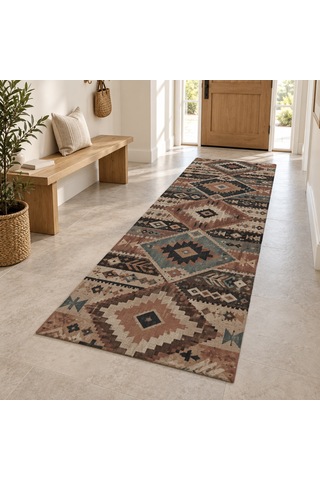 Kartela Halı Anadolu Kor Vizon Antrasit Koridor Mutfak Yolluk Halısı Kaymaz Taban 80x240 Cm