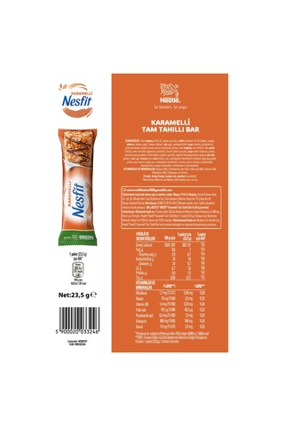 Nestlé Nesfit Karamelli Tam Tahıllı Bar 32 x 23.5 G