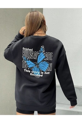 Altamira Kadın Kelebek Bisiklet Yaka Sweatshirt 001