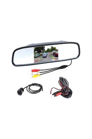 Rg-202 Araba Dikiz Aynası Ekranı 4.3 '' Su Geçirmez Yuvarlak Kamera İle Kamyon Dikiz Aynası Ekranı