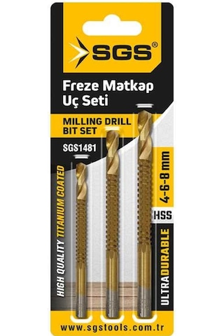 Freze Matkap Ucu Seti 3parça Sgs1481