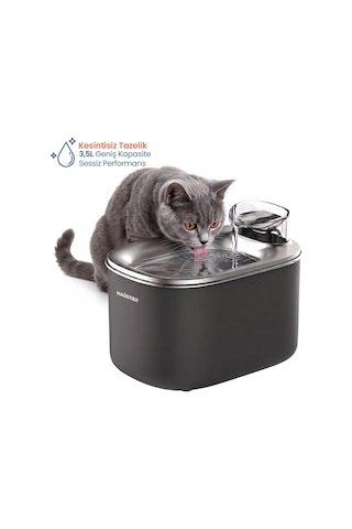 Wf007l Otomatik Kedi Su Sebili, 3.5lt Geniş Hazne, Bpa Içermez, Metal Tabla, Ultra Sessiz