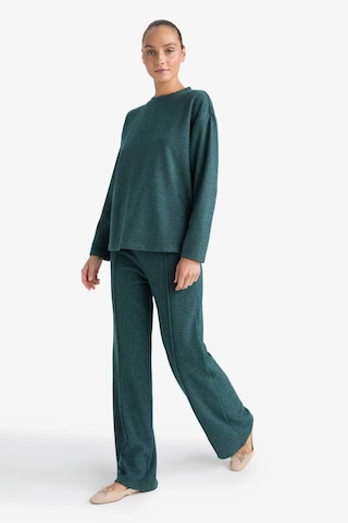 Defacto Straight Fit Beli Lastikli Geniş Paça Pantolon F1016ax25augn650 Yeşil