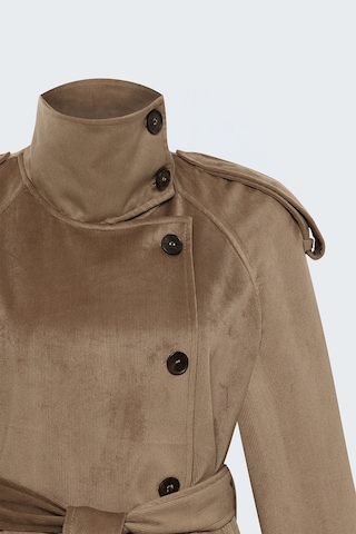Sateen Kadife Kısa Ceket - Camel-138108