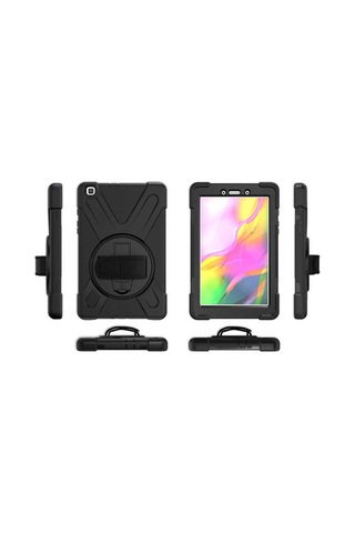 Galaxy Uyumlu  Tab A 8.0 2019 T290 Hzrv Defender Tablet Silikon - Siyah Arka Kapak
