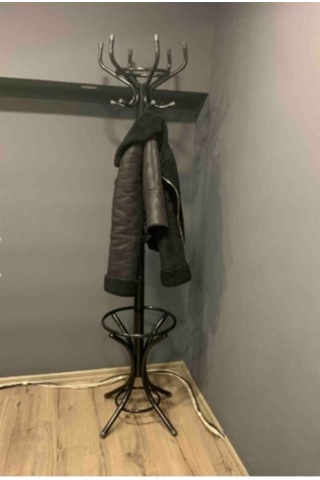 Teknor Lüks Siyah Metal Portmanto Askılık Siyah