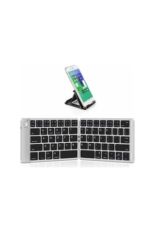 Samsers Katlanabilir Bluetooth Klavye Stand Tutuculu Gümüş Bt X 1