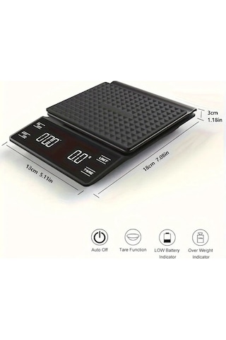 Fastbuy Wangxi Beyaz Plastik 3000g Dijital Terazı, Mutfak Kahve Ve Tahıl Ölçer, Hassas Dokunmatik Tasarım Beyaz