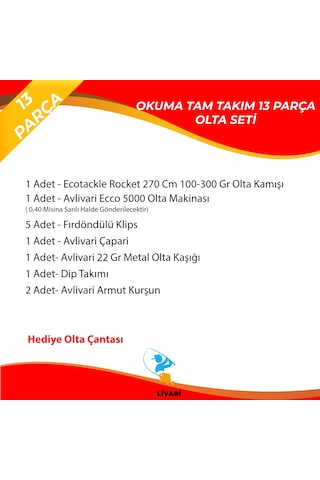Ecotackle Rocket 270 Cm 100-300 Gr Olta Kamışı- Avlivari Ecco 5000 Olta Makinası Tam Takım Kıyı Hobi Usta Olta Seti-9775