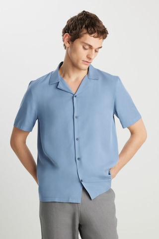 Wrangler Relaxed Fit Tencel Göm Mavi Erkek Gömlek Mavi