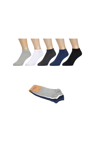 Ozzy Socks Unisex 5 Çift Dikişsiz Pamuklu Çok Renkli Patik Çorap Yazlık Dayanıklı Topuk ve Burun OSPACK3003 Çok Renkli