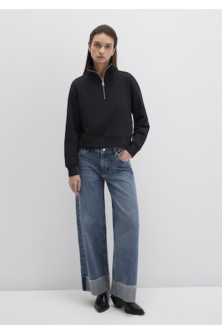 Mavi - Yarı Fermuarlı Siyah Sweatshirt 1s10391-900 Siyah