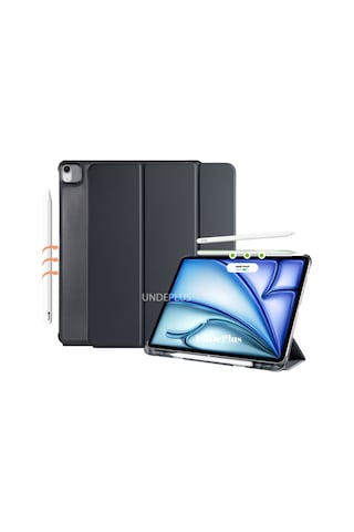 Apple Uyumlu iPad Air 11inç M2 2024 Kılıf Flip Cover Kalem Bölmeli Pc Case A2902 A2903 A2904