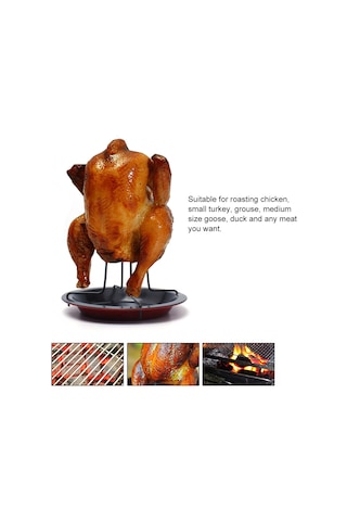 Lezzeti Artıran Damla Şeklindeki Kızartma Tavası, Barbekü Kızartma Rafı Tavuk, Küçük Hindi, Orman Tavuğu, Orta Boy Kaz, Ördek Ve Çeşitli Etleri Destekler, Yapışmaz