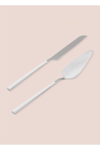 The Mia Bianco Pasta Servis Takımı Gümüş 2 Parça Ckb0249 Gümüş