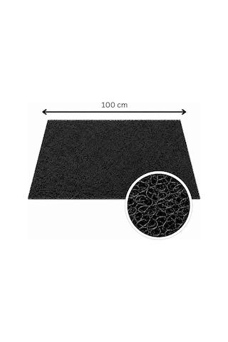 Kıvırcık Paspas 14 Mm 100x100 Cm Siyah Pvc Kaymaz Tabanlı