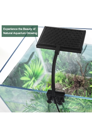 Vkemall Ct-128b Akvaryum Led Işığı, Yüksek Parlaklık, Bitki Geliştirici, Esnek Kafa, Evrensel Klips, Avrupa Standartı Siyah