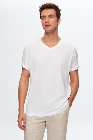 D's Damat Ds Damat Beyaz V Yaka %100 Pamuk T-shirt 4HC141996755M Beyaz