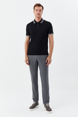 Sabri Özel Düğmeli Polo Yaka Erkek T-shirt Siyah