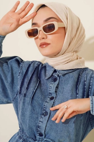 Melodi Scarf Kadın Tesettür Pratik Bambu Kraş Eşarp Açık Bej Açık Bej