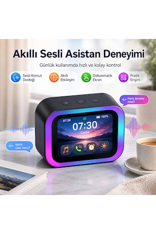 Yapay Zeka Sesli Asistan Destekli Akıllı Bluetooth Hoparlör Dokunmatik