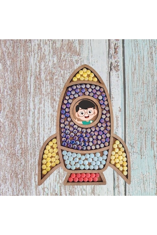 Roket Cam Mozaik Sanat Seti Kendin Yap Dıy Mozaik Tablo Çocuk Etkinlik Hobi Ve Sanat Seti