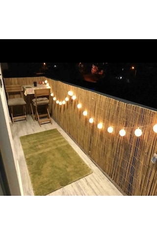 1x7 Metre Kamış Hasır Çit - Bahçe Balkon Gölgelik Rüzgar Kesici Dekoratif Doğal Örtü