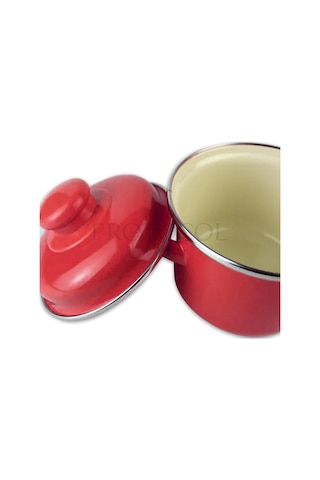 Protocol London Emaye Mini Derin Tencere 12 Cm 900 Ml - Kırmızı