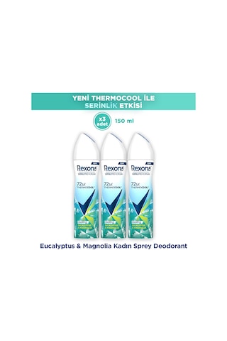 Rexona Thermocool Kadın Sprey Deodorant Eucalyptus & Magnolia 150 Ml X3