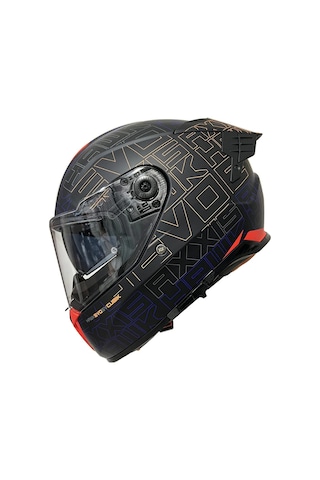 Axxis Hawk SV Evo Cubik C4 Matt Fluor Motosiklet Kaskı Siyah Turuncu