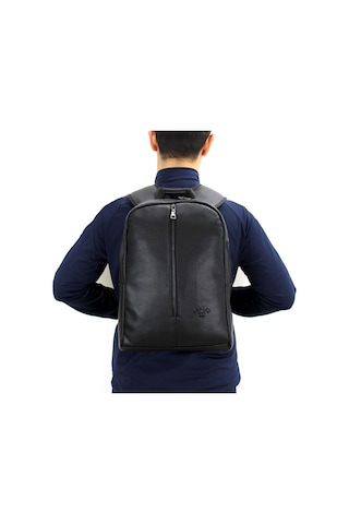 Unisex Kulaklık Çıkışlı Dosya Evrak ve 15 inç Laptop Bölmeli Sırt Çantası Siyah Renk