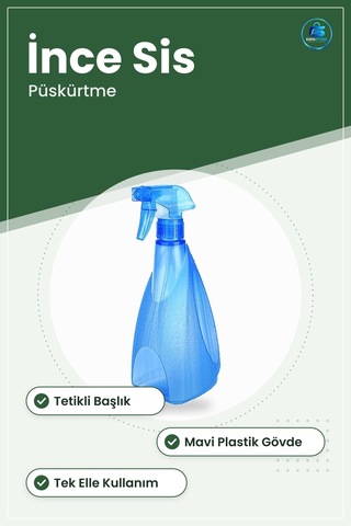 Bitki Sulama Kabı Sprey Şişesi Mavi Plastik Püskürtmeli Bahçe Çiç