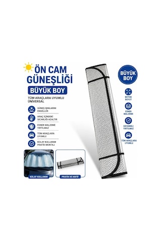 Ön Cam Güneşliği Üniversal Yüksek Kalite Esnek Yırtılmaz Isı Ve Güneş Koruyucu Pratik Montaj