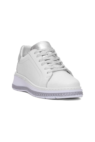 Venüs 25150007y Kadın Hakiki Deri Bağcıklı Feta Topuk Sneaker Ayakkabı Beyaz