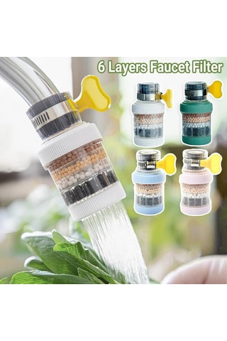 Tenfowee 360 Döner 6 Katmanlı Musluk Filtresi - Aktif Karbonlu Su Arıtma & Köpüklenme Sistemi Diğer