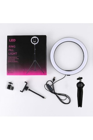 Abatech Ring Fill Light Led Selfie Halka Işık 8w 5500k Tripod Siyah