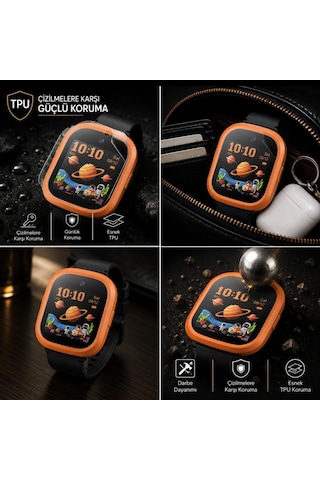 Tcl Kids Apple Watch Uyumlu K5 İle Ekran Koruyucu Tpu, Tam Kaplayan Akıllı Çocuk Saat Koruması 2 Adet, Çizilmeye Dayanıklı Koruma Mt50v