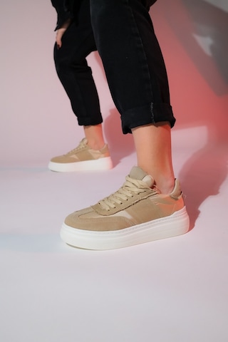 Luvishoes Jose Bej Denim Kadın Spor Sneaker Bej