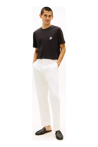 Tommy Hilfiger Erkek Regular Fit Th Logo İşlemeli Pamuklu Kısa Kollu Siyah T-shirt Siyah