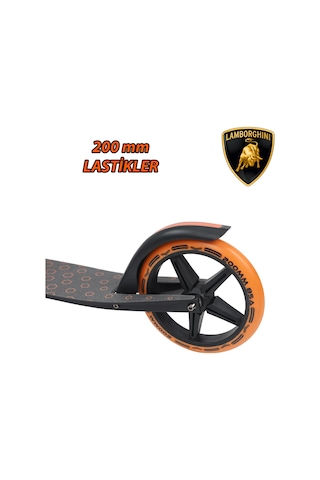 Lamborghini Lisanslı L6-200 Katlanabilir Metal Ayaklık Kaymaz Taban 2 Tekerlekli 8+ Yaş Çocuk Scooter Yeşil