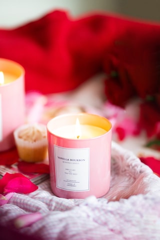 Le Jardin Vanilla Bourbon Kokulu 2'li Mum Seti Pembe 120 Gr - 200 Gr Renkli
