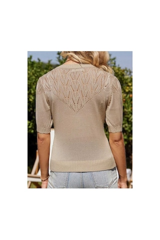 Youknitwear You Wanda %100 Pamuk Triko Hırka Kahverengi