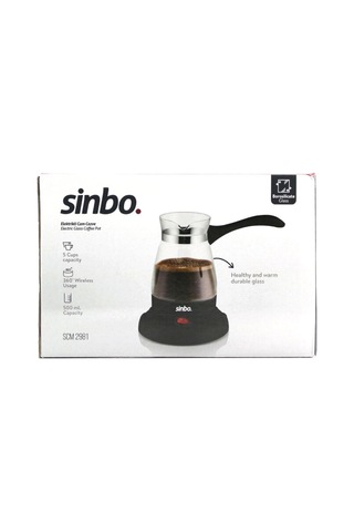 Cam Elektrikli Cezve Türk Kahve Makinesi - 5fincan 500ml Kablosuz Kullanım- 360 Döner 600w Scm-2981 5580 Çok Renkli