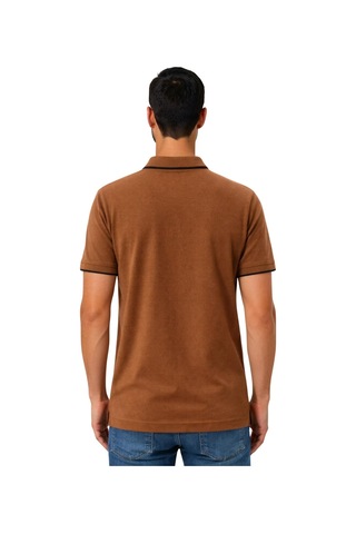 Arma Ar-ma Erkek Polo Yaka Tişört Baskisiz Basic Yaka Fermuarli Örme Kumaş Regular Fit %100 Pamuk 30/1 Çift Toplama Penye Pike Y31374356602 Kahverengi-k7