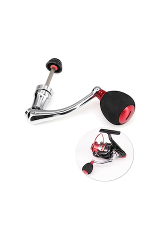 Shineyee Metal + Eva Konstrüksiyonlu Sağlam Balık Makinesi Kolu, Ergonomik Tutuş, 4000/5000/6000 Serileri İçin Büyük Boy, Kırmızı