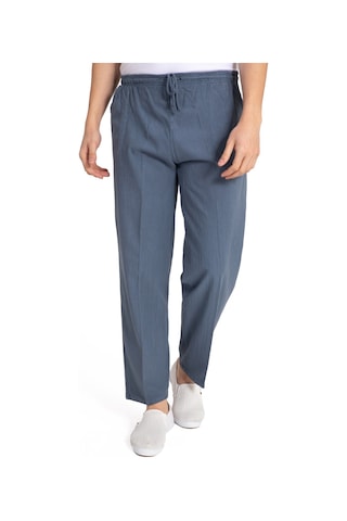 Erkek Ham Bez Lastikli Yüksek Bel Rahat Kalıp %100 Natural Pamuk Eşofman Alt Pantolon Alt Giyim 2188-Koyu Gri