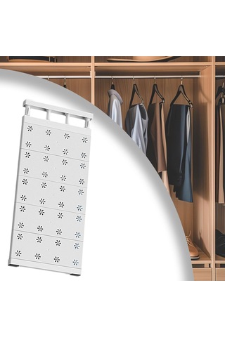 Homyl Genişletilebilir Bölücü Giyim Dolap Rafı Mutfak 24cmx60cm Beyaz Diğer