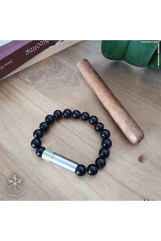 Les Fines Lames Punch Bileklik Steel Oniks - M